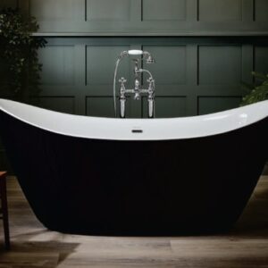 BATH TUB FREE STAND BOAT WHITE/BLACK