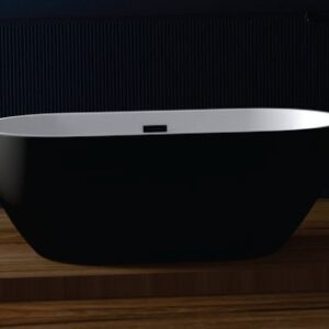BATH TUB FREE STAND OVAL WHITE/BLACK