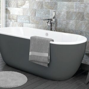 BATH TUB FREE STAND OVAL WHITE/GREY