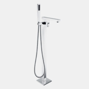 BLU BATH MIXER FREE STANDING SQUARE SILVER