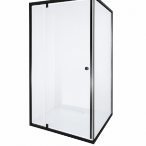 SHOWER DOOR TUSCON P/PANEL BLACK FRAME