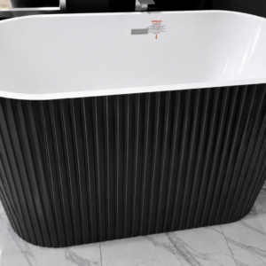 BATH TUB FREE STANDING BISCUIT - WHITE/BLACK