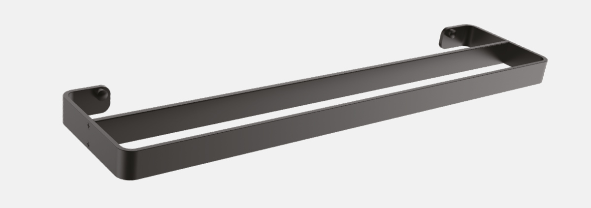 CASTAWAY ONYX BLACK DOUBLE TOWEL RAIL 600MM